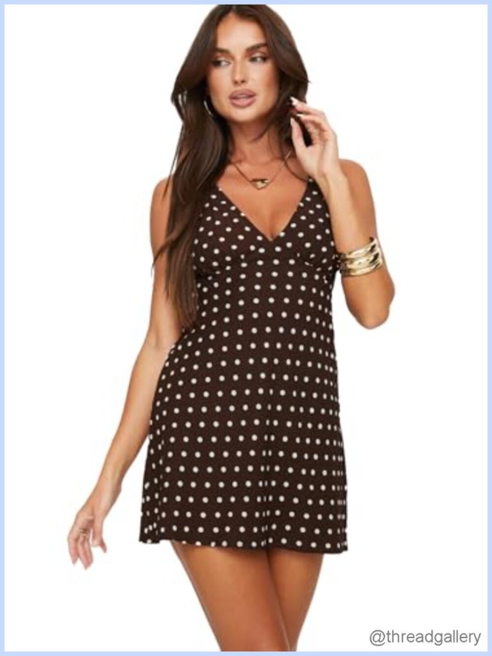Princess Polly Nellie V-Neck Mini Dress Polka Dot A-Line